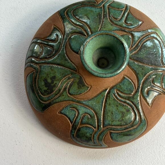 Vintage Dome Lid Butter Dish Art Studio Pottery Covered 2Piece Artist Signed 70s - Picture 9 of 14